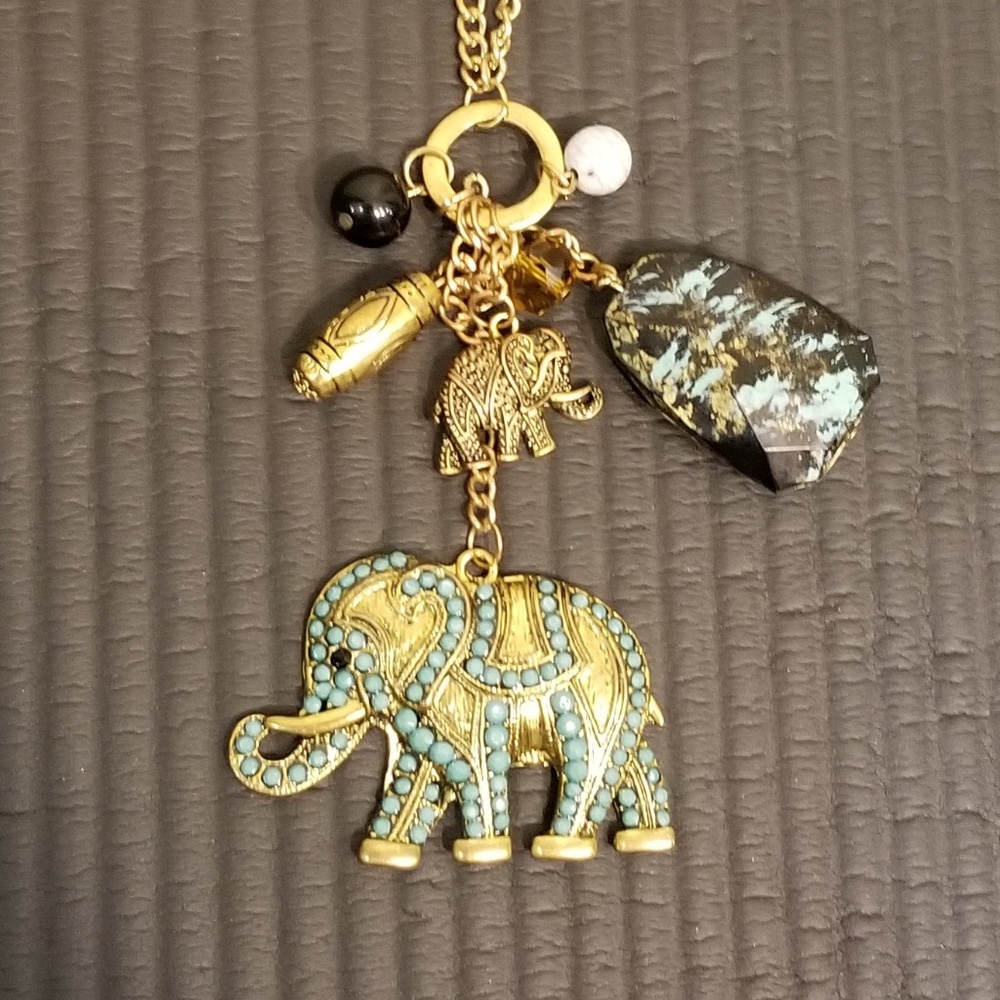 Gold Elephant Necklace